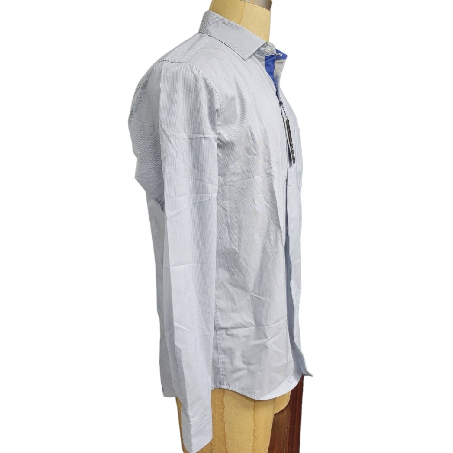 Galaxy By Harvic - Men's Long Sleeve Slim Fit Striped Shirt