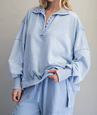 Free People - The Lucy Washed Long Sleeve Pullover