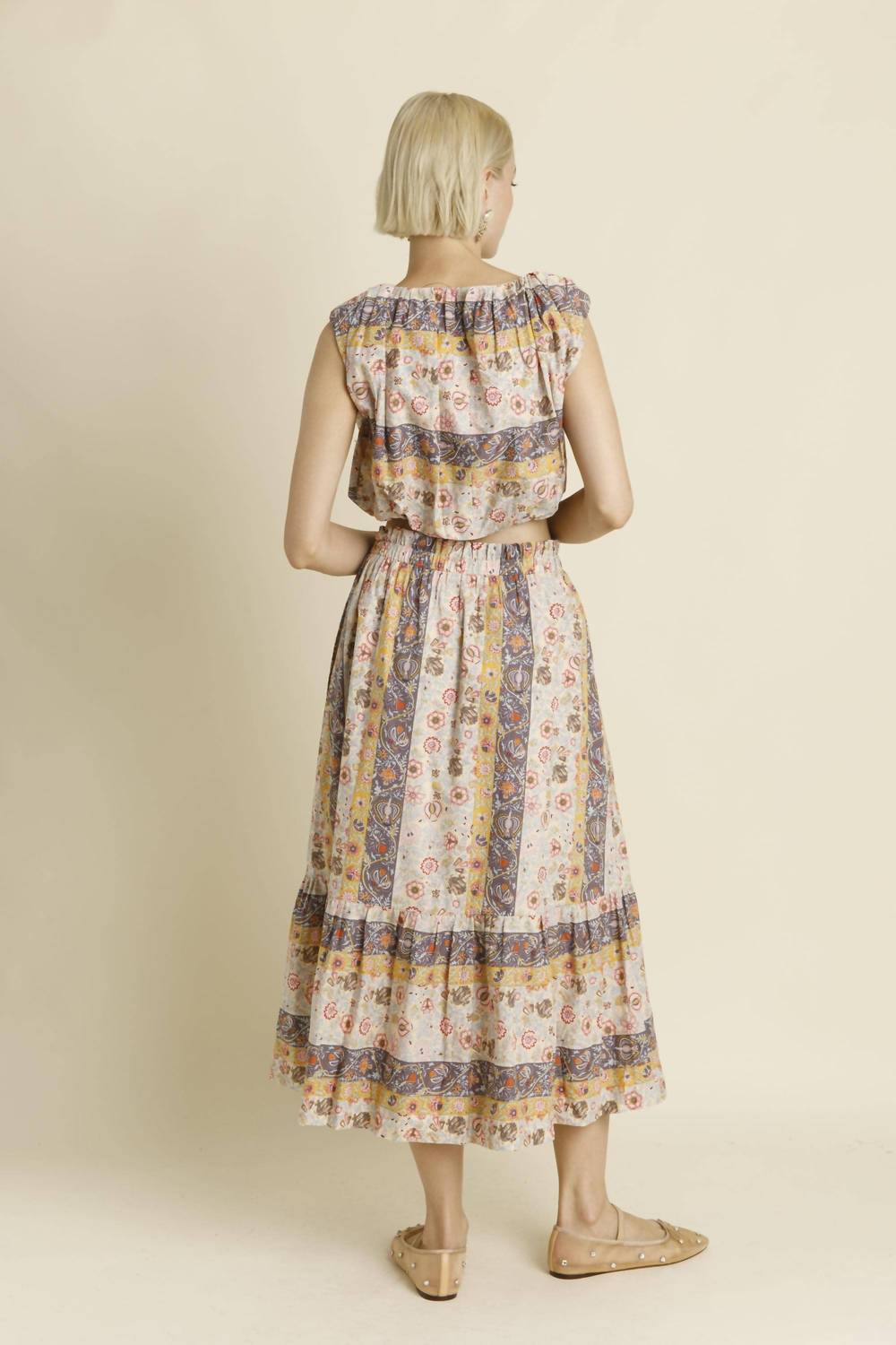 Aureum - Paisley Shirred Top