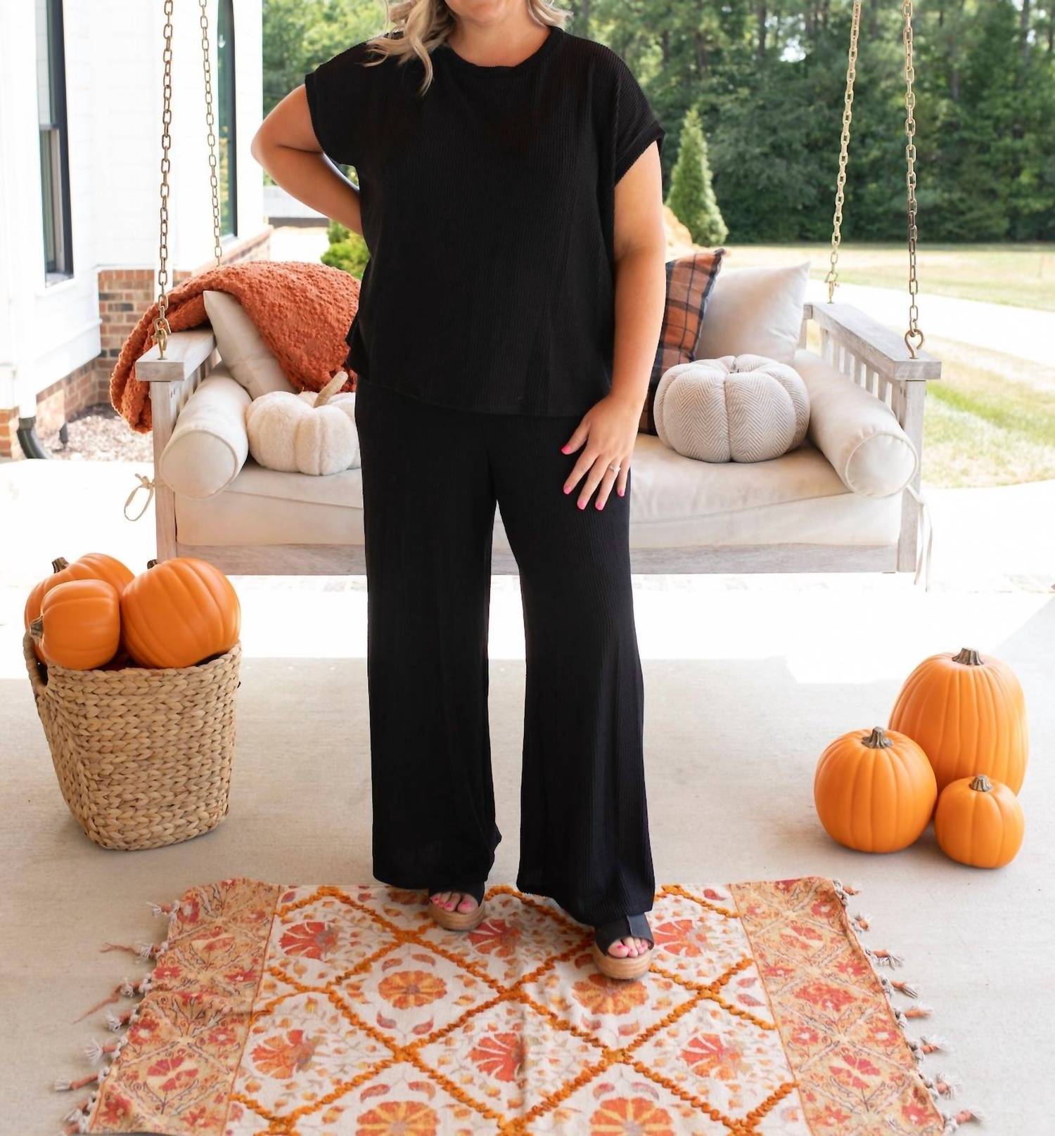 GILLI Casual Comfort Loungwear Set in black - women's sleepwear