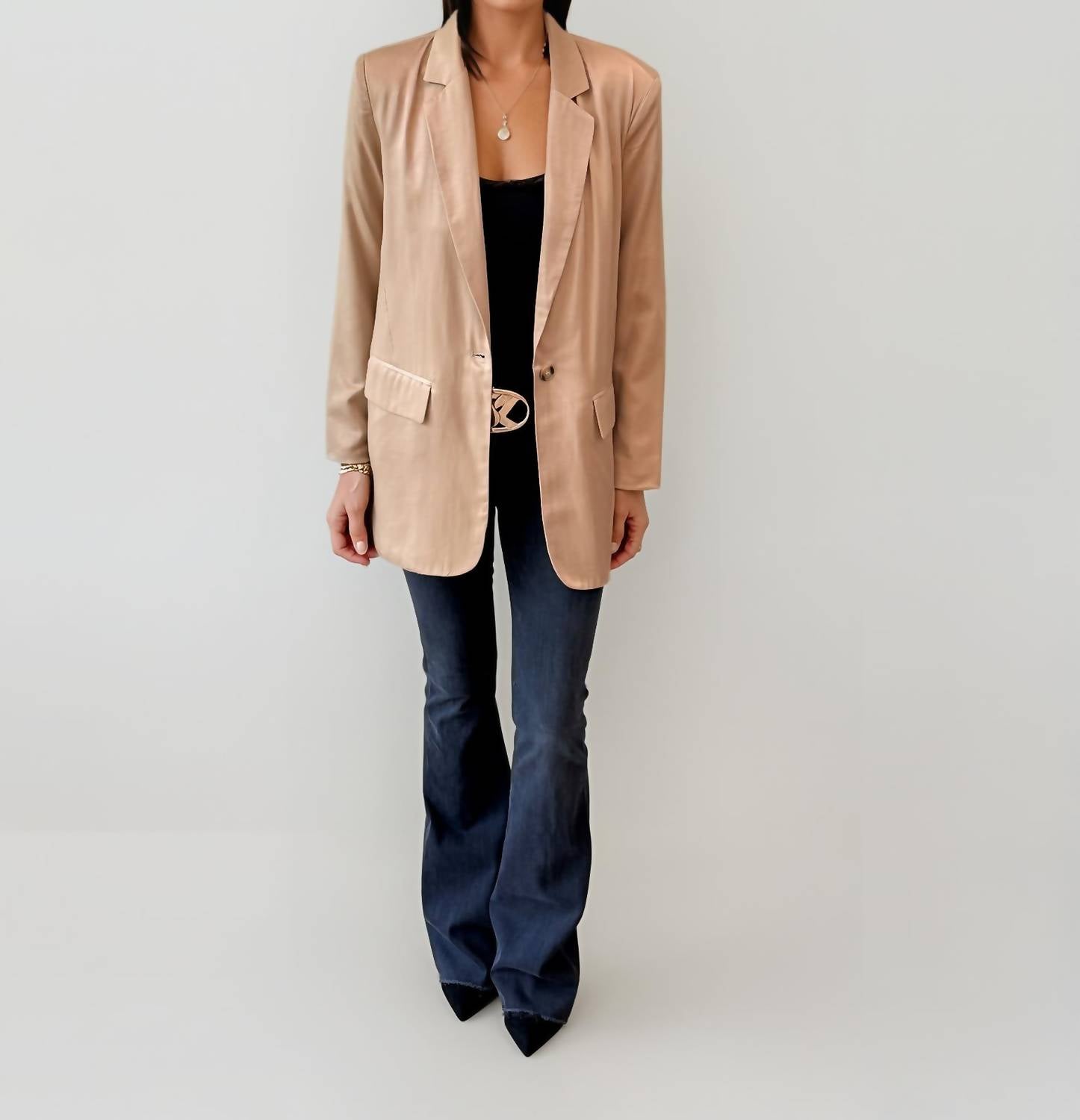 Malibu Road - Satin Boyfriend Blazer