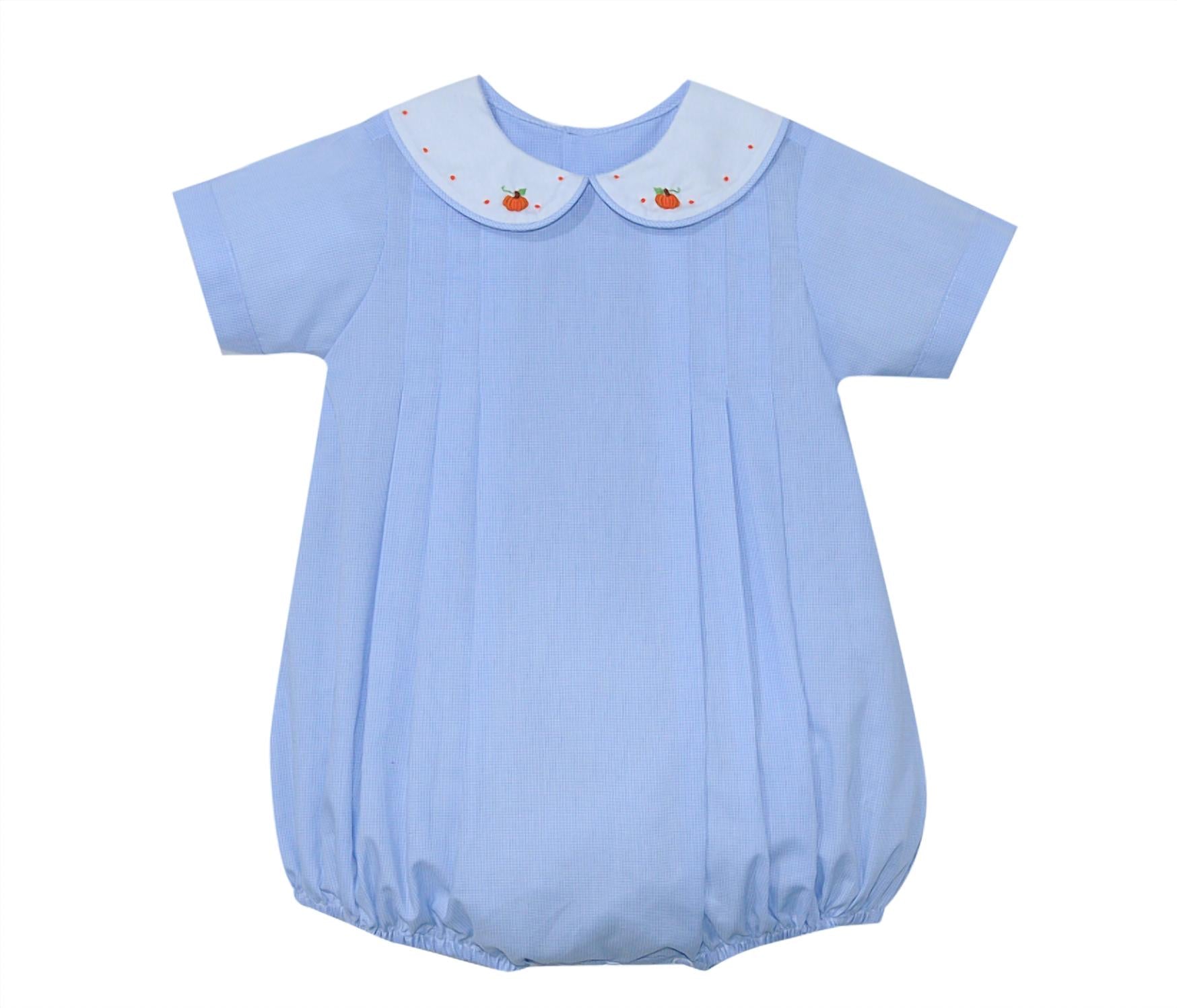 Baby Sen Kids Bubble Embroidered Pumpkin Collar Onesies in blue - kids' item