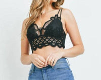 Wholesale Fashion Square - Crochet Lace Bralette With Bra Pads