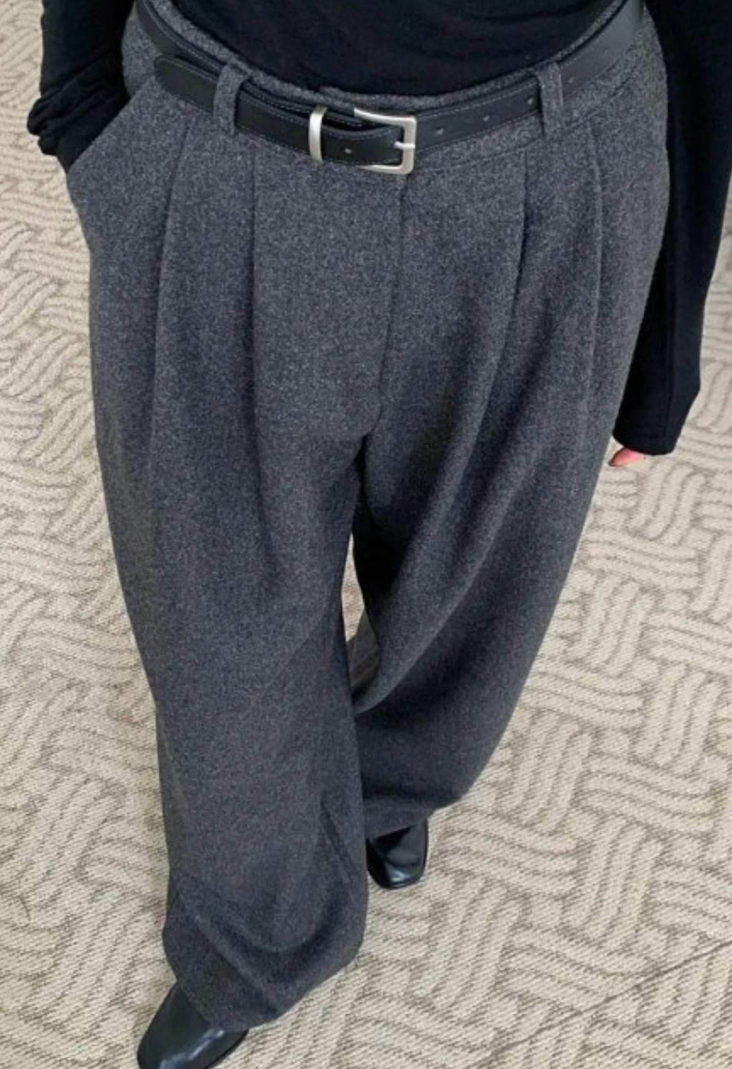 Collective Tailored Wide Leg Pants in charcoal - women's pants