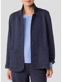 Eileen Fisher - Women's Organic Cotton Stand Collar Jacket