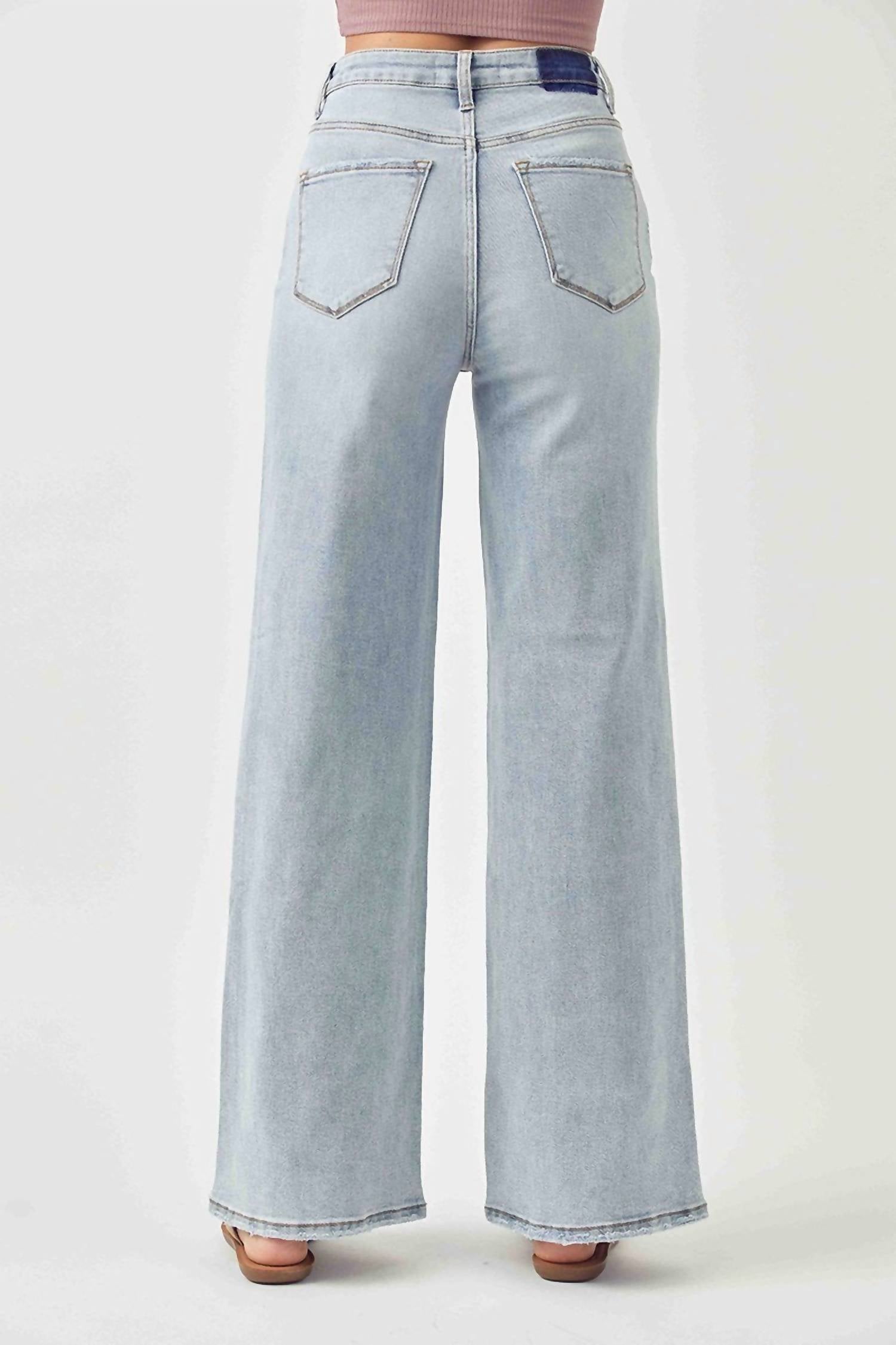 RISEN High Rise Wide Flare Jeans in light - women's jeans - alternate view