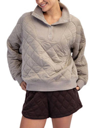 Rae Mode - Quilted Snap Pullover