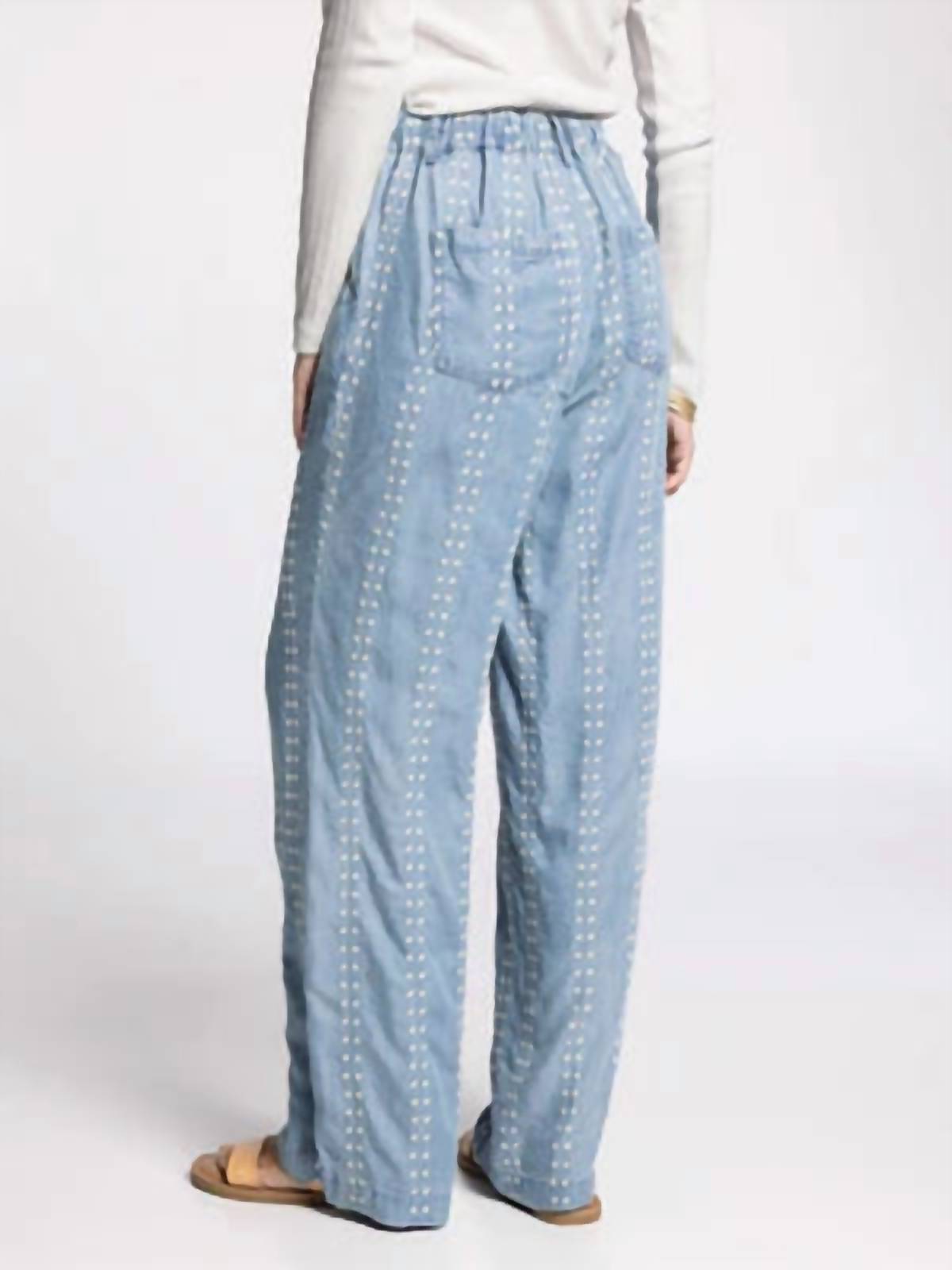 Thread & Supply Natalia Wide Fit Pants in blue - women's pants - alternate view
