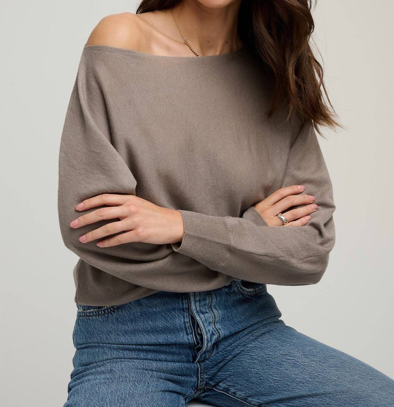 Favorite Daughter The Effortless Sweater in soft taupe - women's sweater