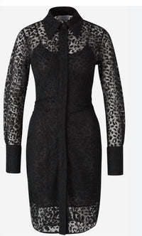 Alexander Mcqueen - Leopard Devore' Jersey Day Dress