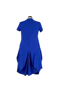 Paula Ryan Tulip Skirt Midi Dress in blue - women's dress - alternate view