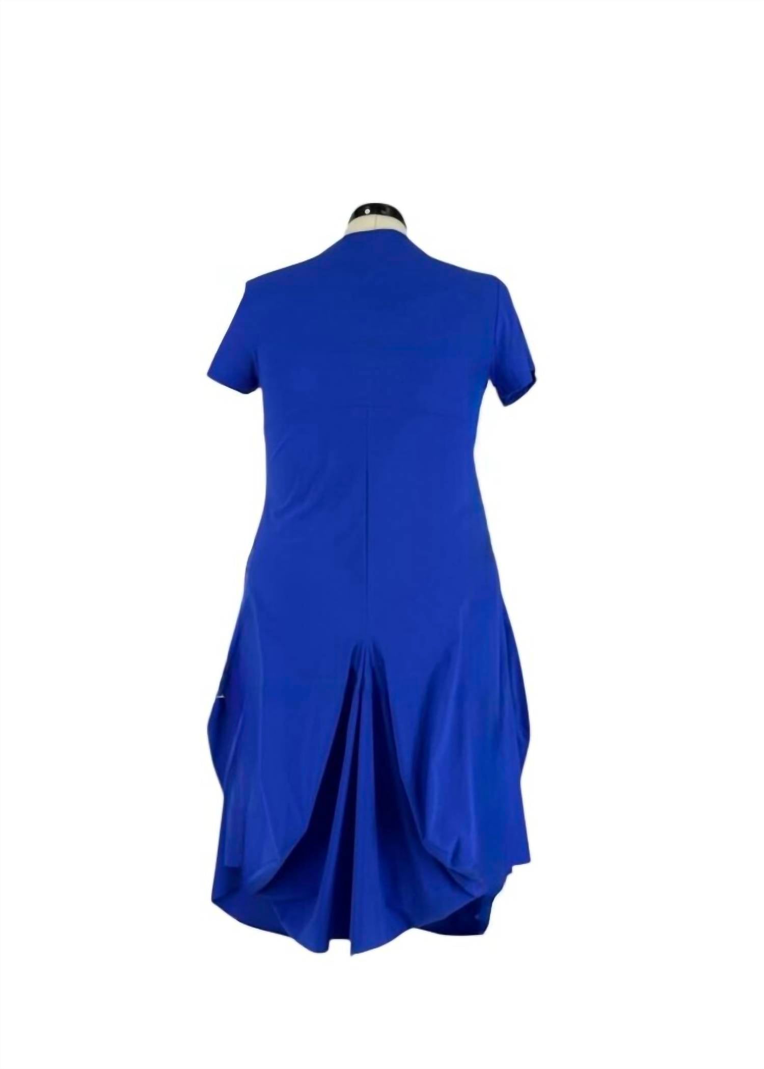 Paula Ryan Tulip Skirt Midi Dress in blue - women's dress - alternate view