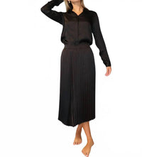The Burgess Collection - Sarah Pleated Satin Midi Skirt