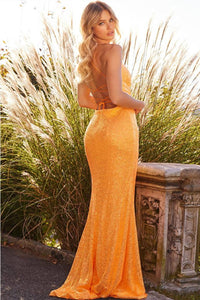 Jovani - Ruched Sequin Prom Gown