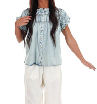Sunday Edition - Soft Skies Ruffle Top