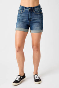 Judy Blue - High Waist Tummy Control Cuffed Shorts