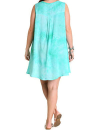 Umgee - Tie Dye Sleeveless Keyhole Dress - Plus