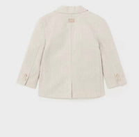 Mayoral Boys Linen Blazer in cream - kids' jacket - detail view
