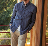 Outerknown Transitional Flannel Utility Shirt in navy jasper - men's shirt