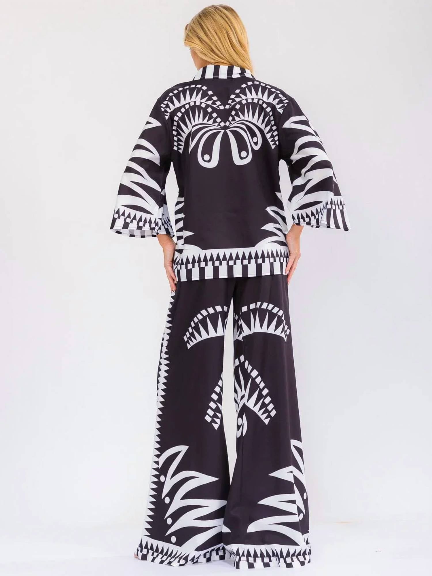 Little Secret Of Mine - Multi-print Wide Leg Pants Set