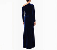 Betsy & Adam - Women's Annette Velvet Off-shoulder Gown