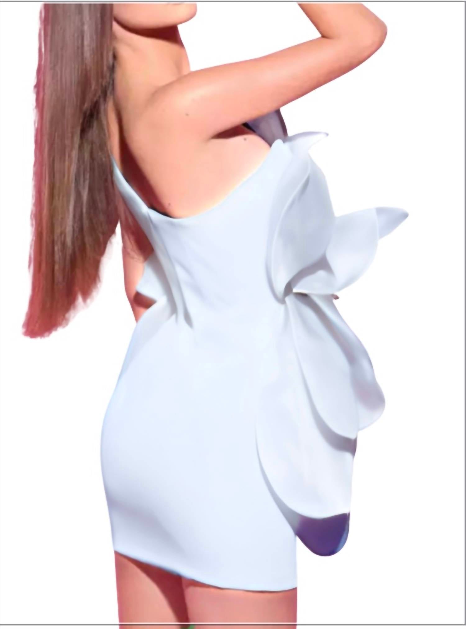 Tarik Ediz - crepe one shoulder mini dress