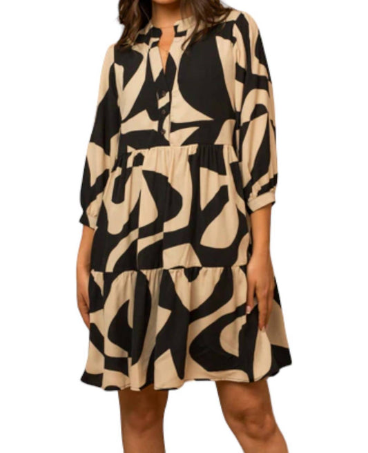 Gilli - Abstract Print Tiered Dress