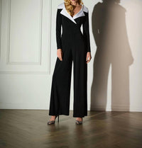 Joseph Ribkoff - SILKY KNIT AND SATIN COLLAR JUMPSUIT