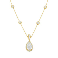 Diana M Jewels - Women's Pear & Round Lab-Grown Diamond Pendant Necklace (12.00 Ct) - Luxe