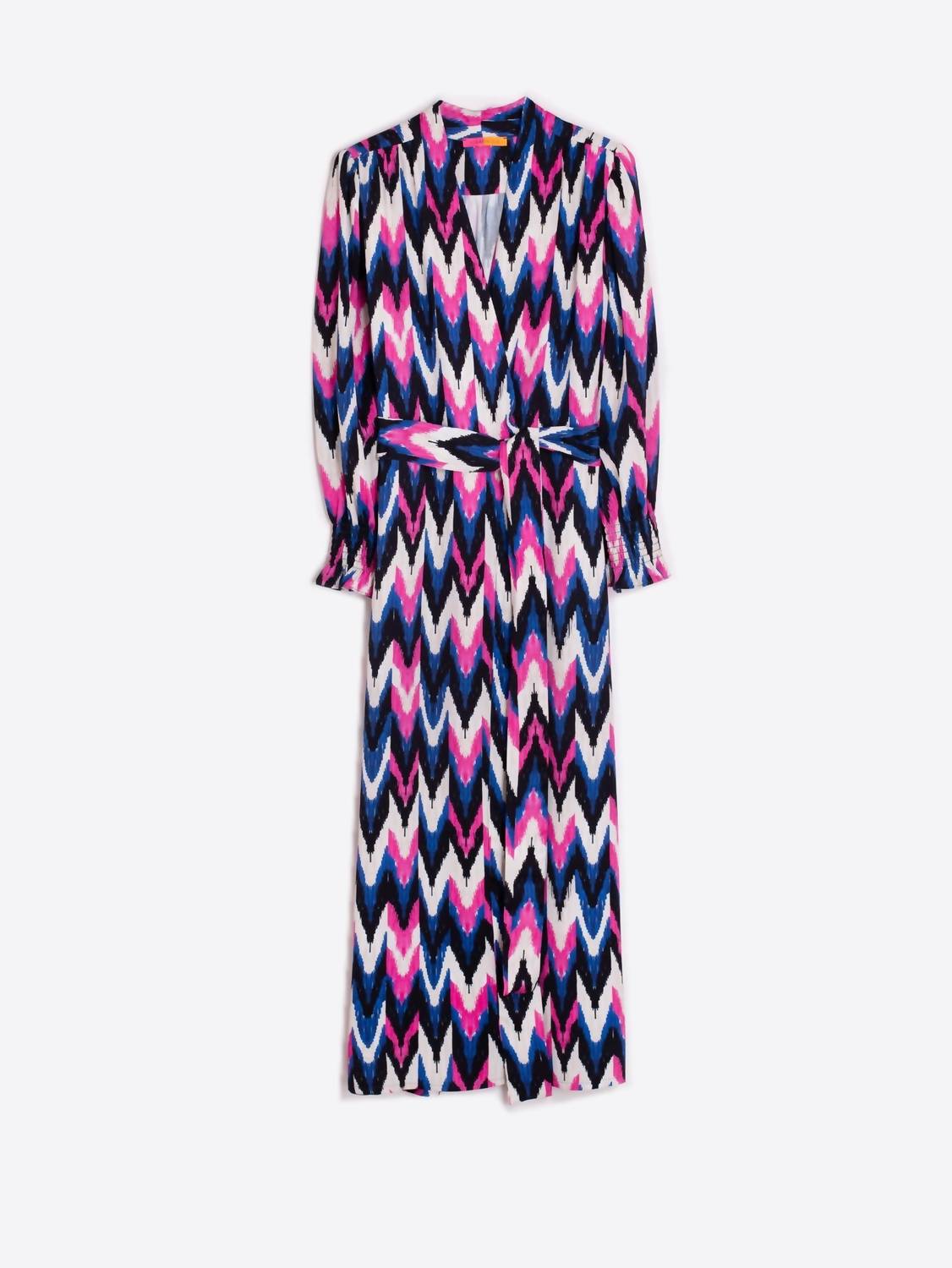 Vilagallo - Ikat Chevron Midi Dress