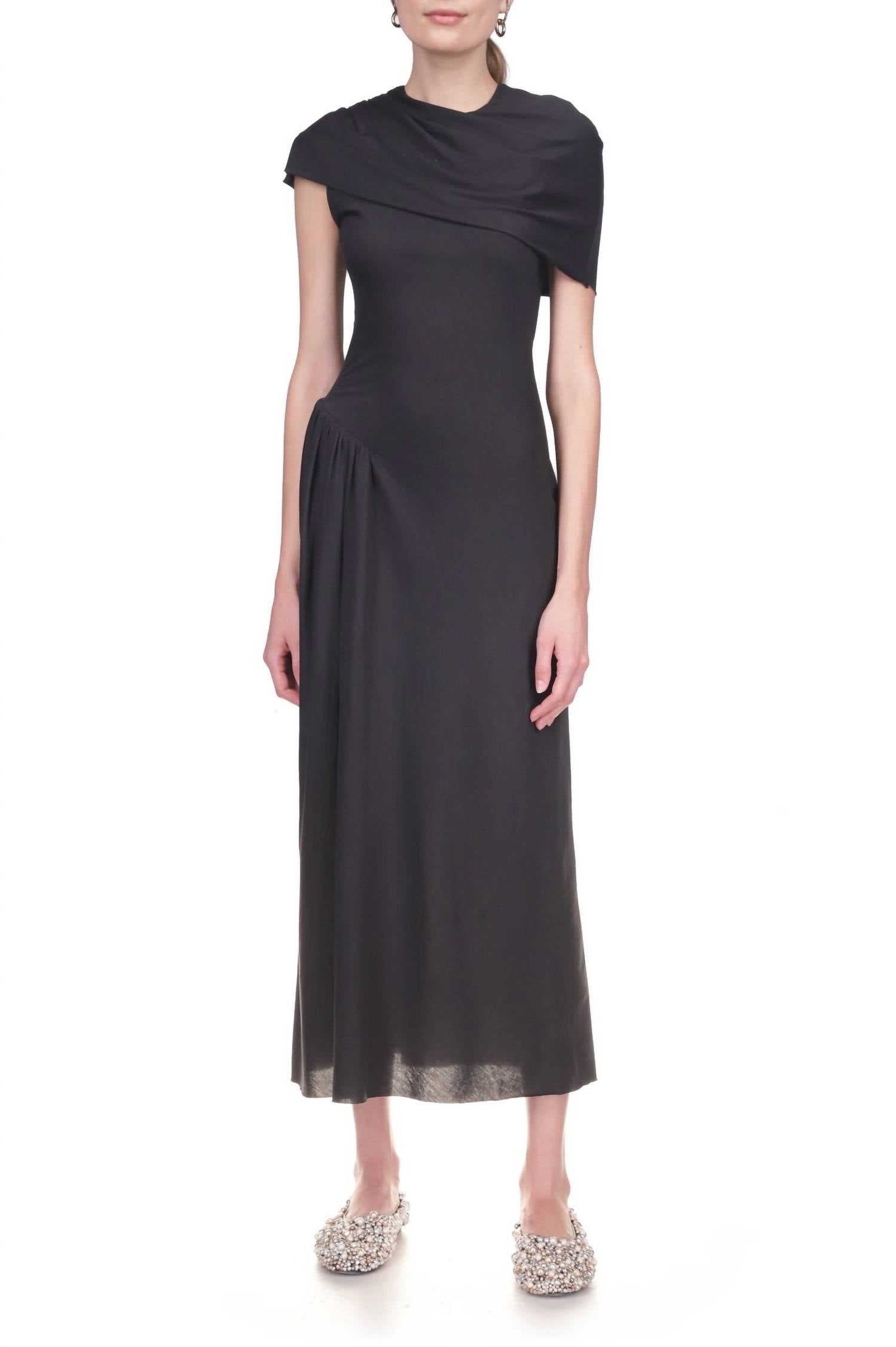 Marina Moscone - Short-sleeved Sarong Dress