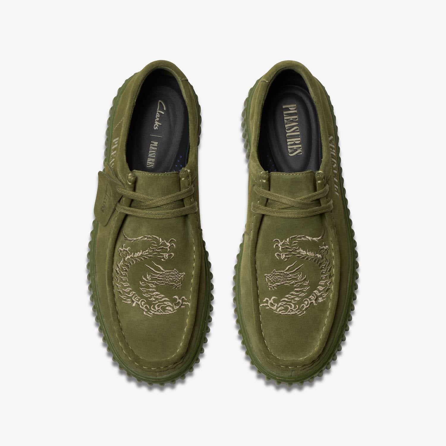 Clarks Men's Pleasures Tornhill Drgnlo Shoe in olive suede - men's sneaker - view 4