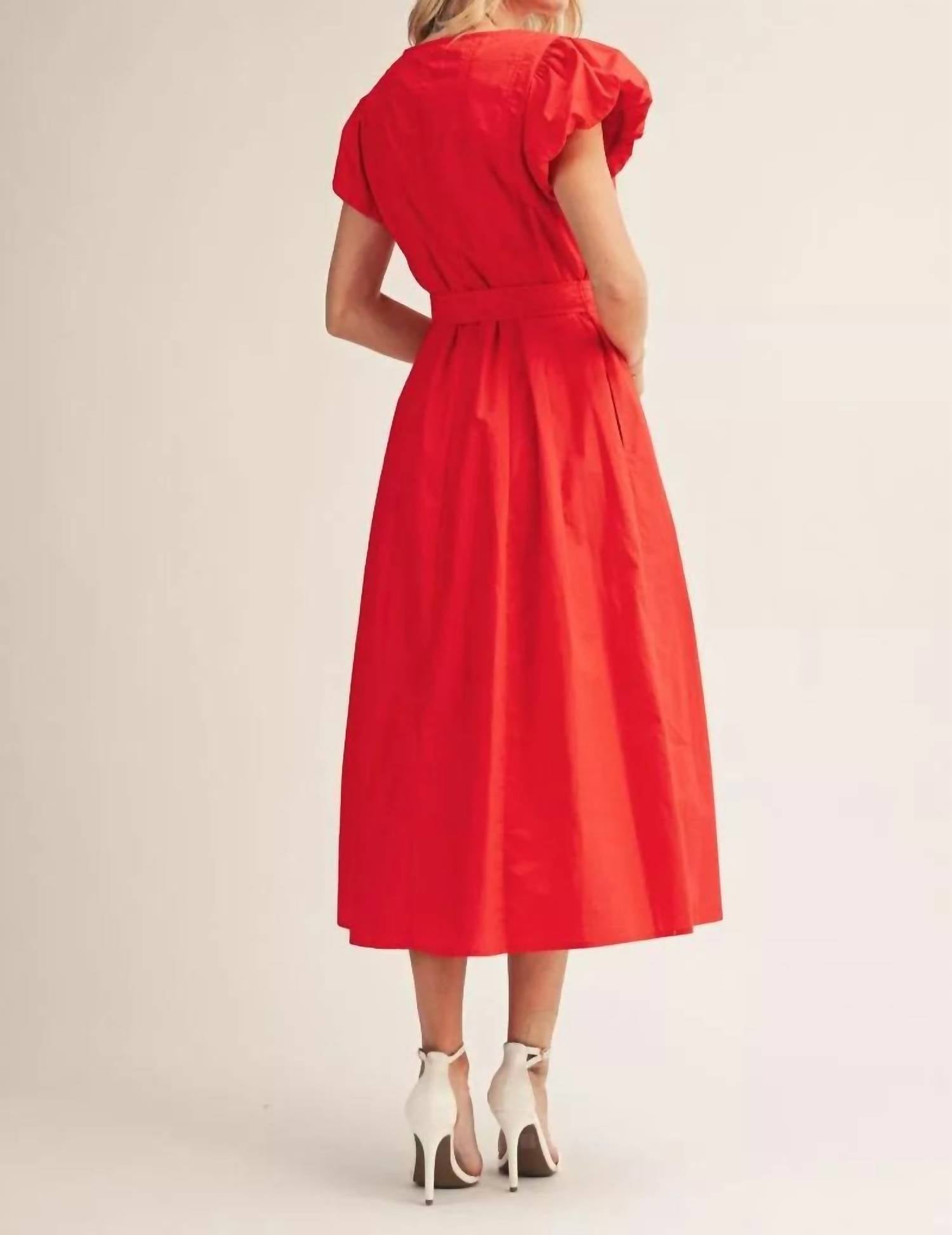 Jodifl Part Of You Midi Dress in red - women's dress - detail view