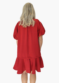 entro Madison Mini Dress in red - women's dress - detail view