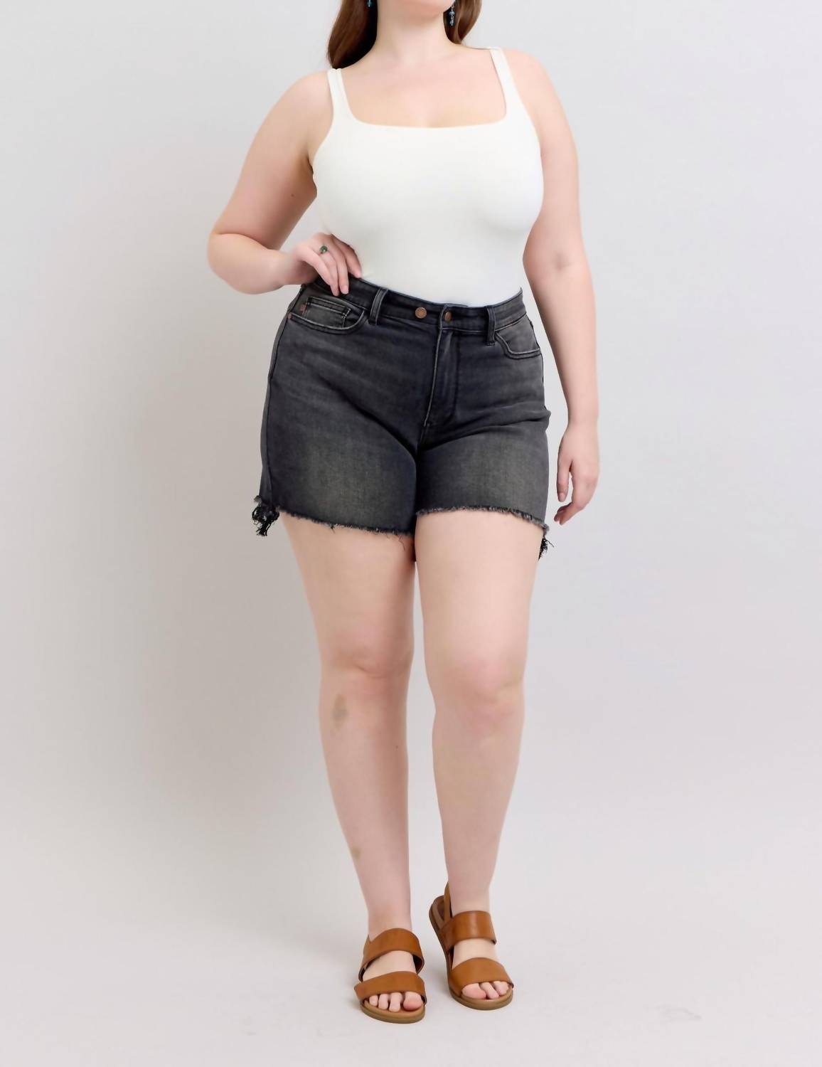 Judy Blue - High Waist Cut Off Dad Denim Short