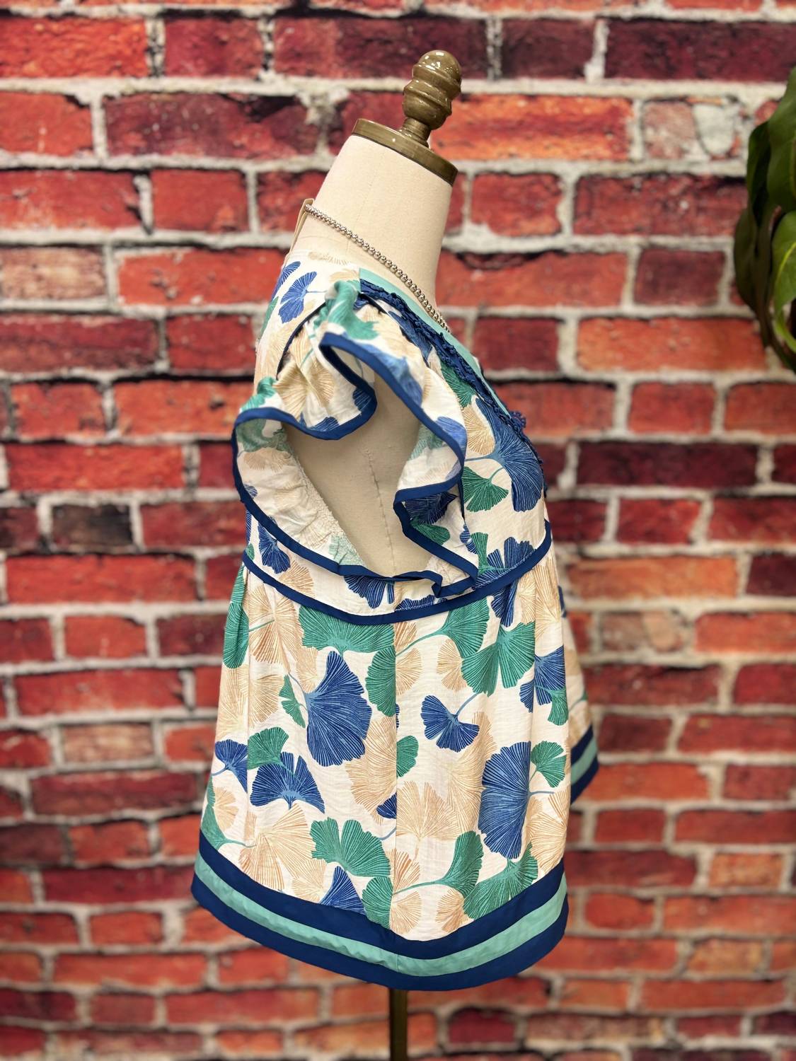 Jodifl - Coastal Bloom Flutter Sleeve Top