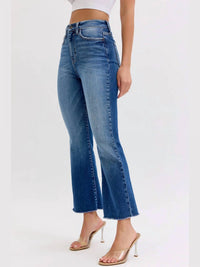 Cello - High Rise Crop Flare Jeans