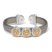 Brighton - Women's Mosaic Two Tone Leather Disc Cuff Bracelet