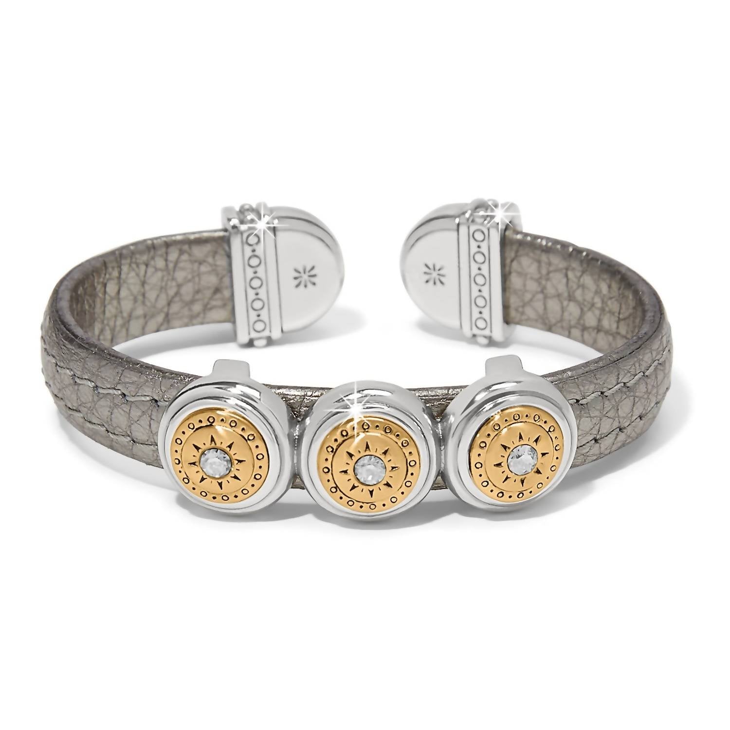 Brighton - Women's Mosaic Two Tone Leather Disc Cuff Bracelet