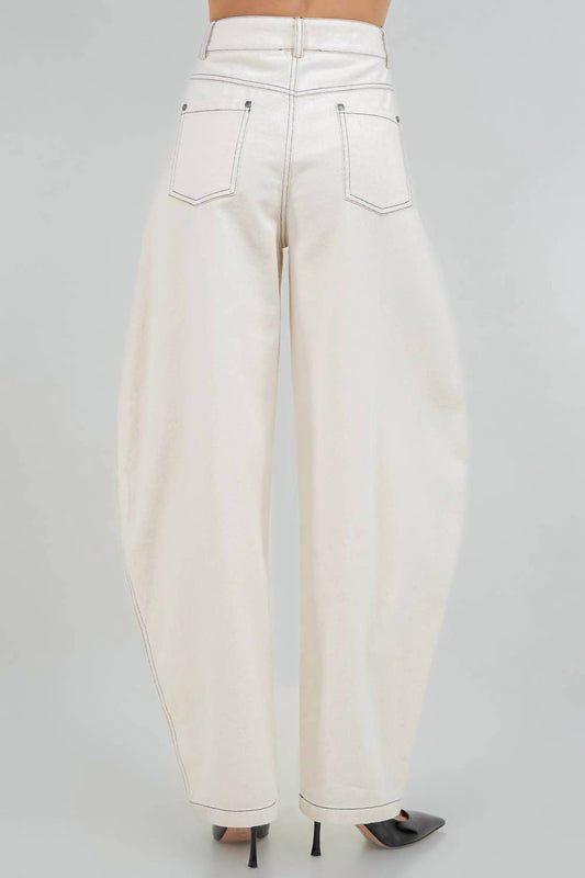 Whiteroom+Cactus - COTTON BARREL LEG PANTS