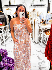 Dress To - Women's Salt Air Print Smock Maxi Dress