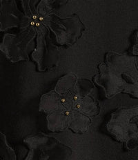 Tru Luxe - Flower Applique Crew Neck Knit Top