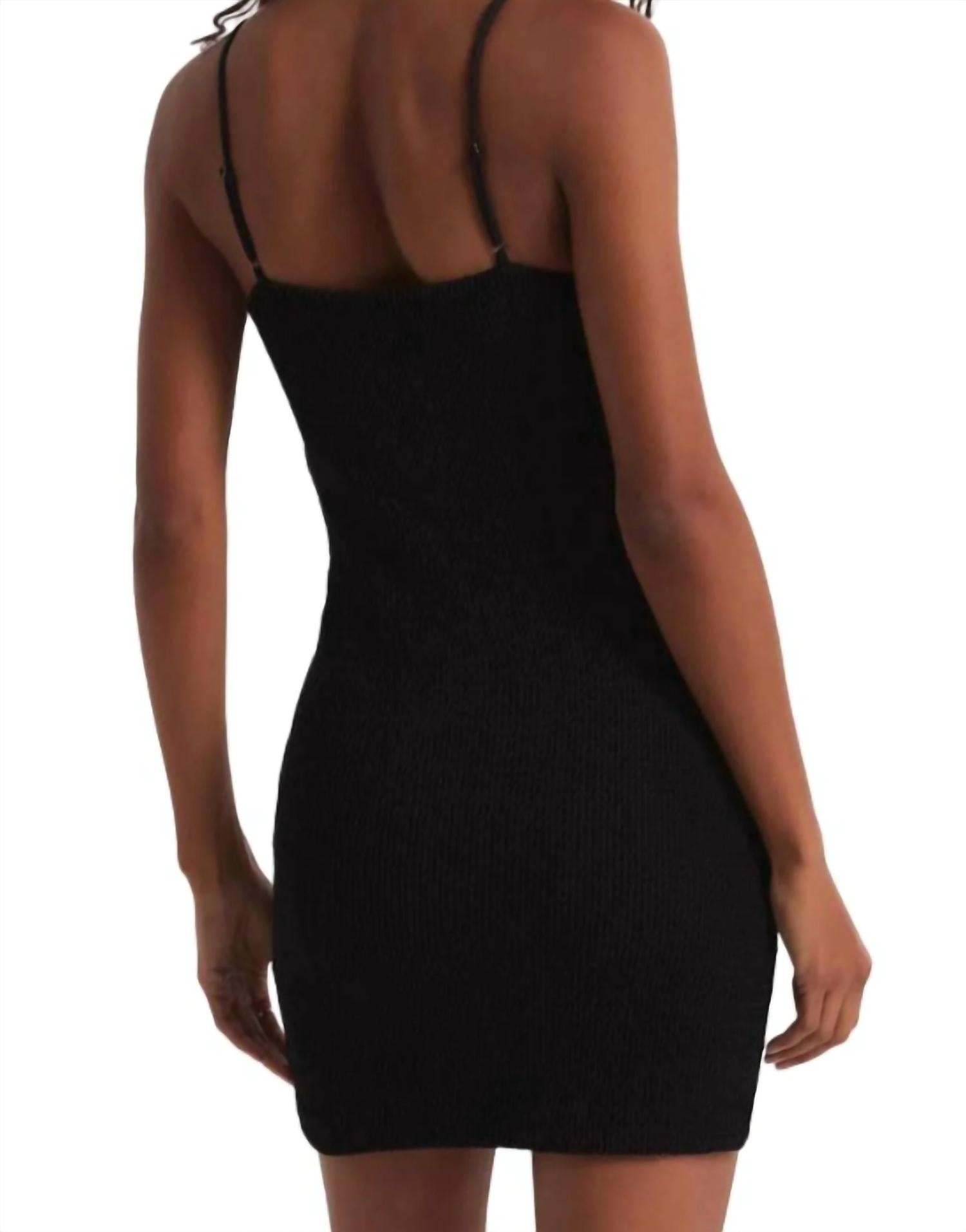 Z Supply Azure Mini Dress in black - women's dress - detail view