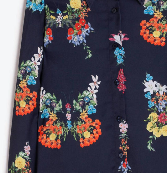 Vilagallo - Women's Floral Long Sleeve Blouse