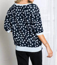 Joh - Sweetheart Short Sleeve Heart Sweater