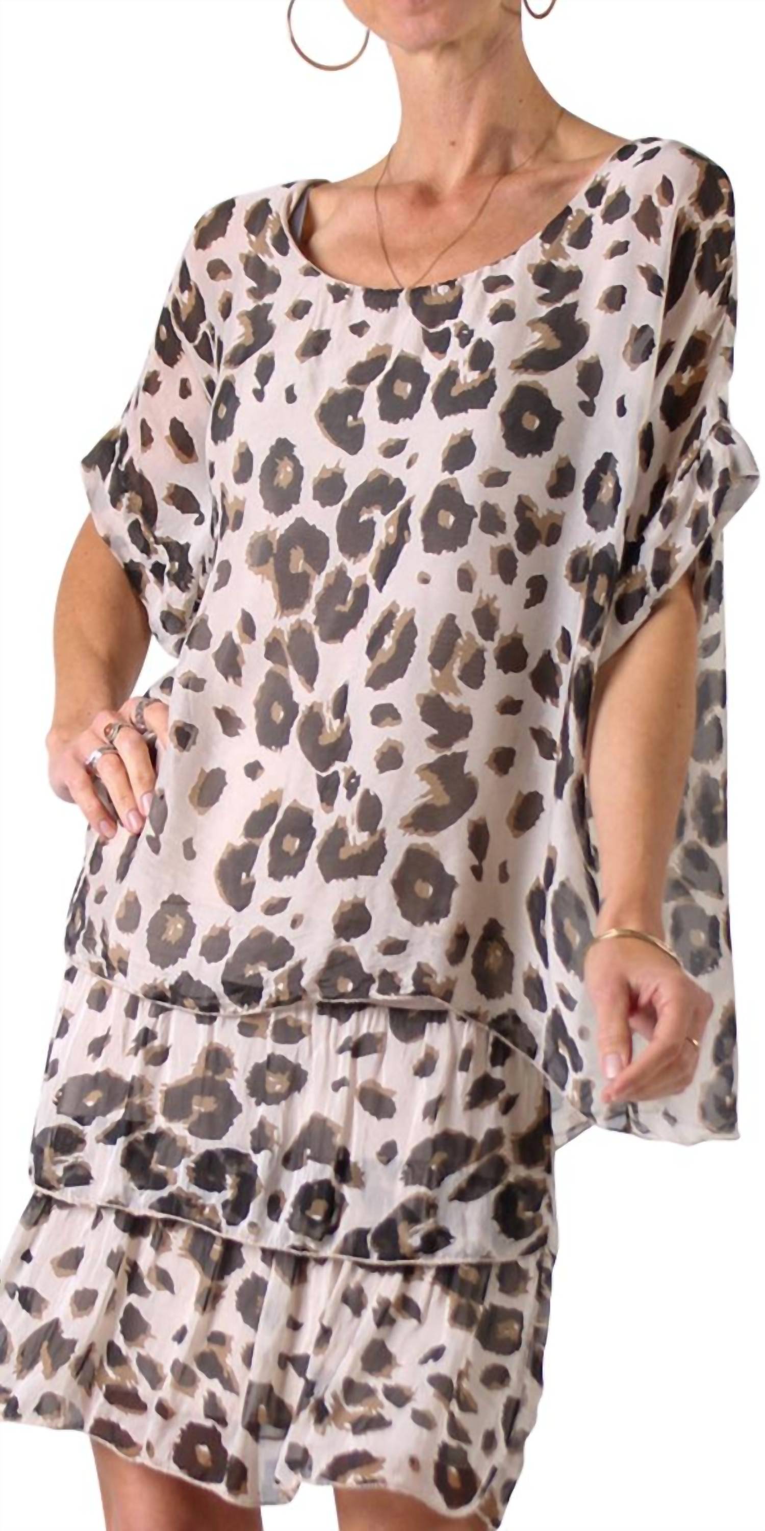 Gigi Moda - Monica Leopard Print Silk Kaftan Blouse