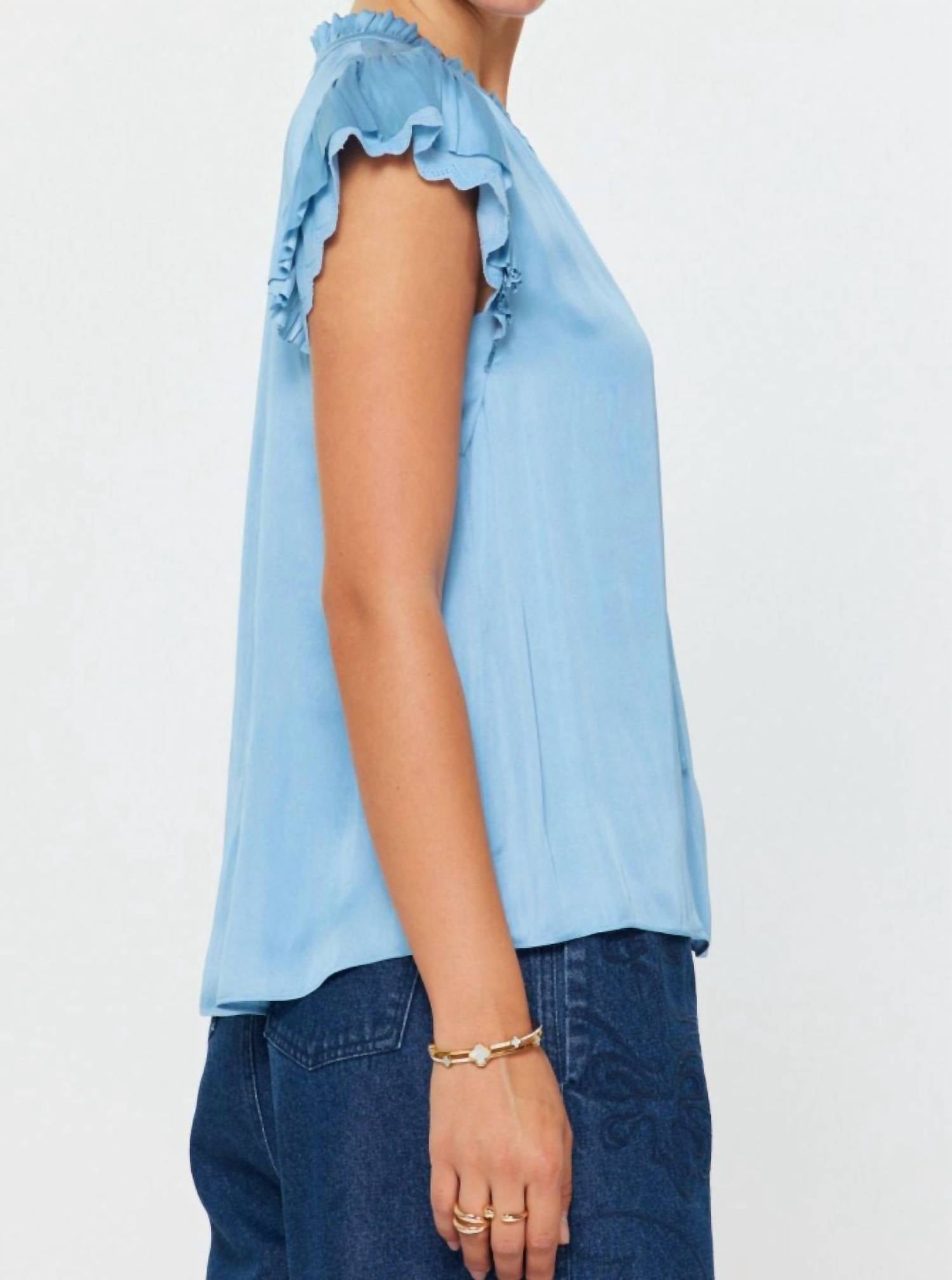 Current Air - Double Flutter Eyelet Edge Blouse
