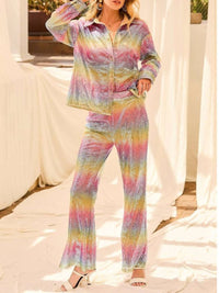 Main Strip - Steffie Sequin Wide Leg Pants