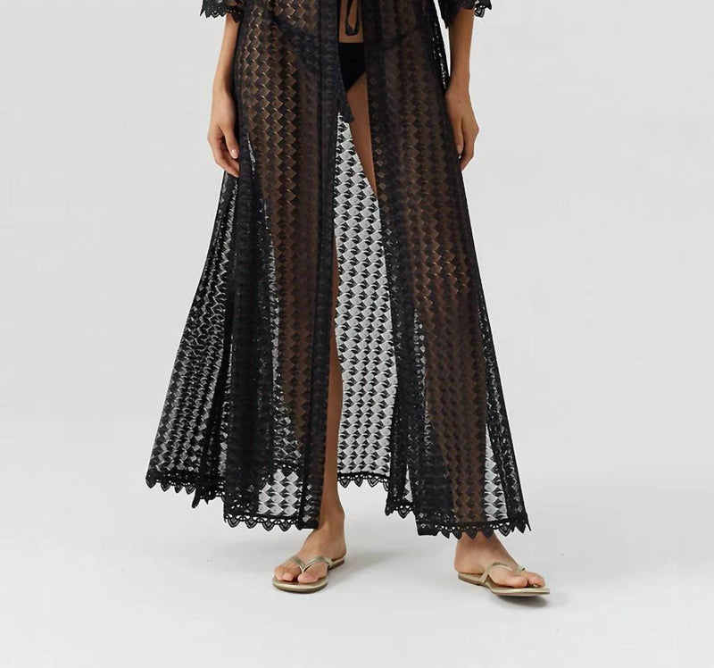 Melissa Odabash Tali Kaftan Maxi Open-front Coverup in black - women's swimwear