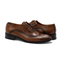 Hakki - Men's Genova Leather Wingtip Oxford Shoes